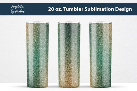 Seamless Glitter Beige Green Tumbler Wrap Sublimation Templates by Pauline 