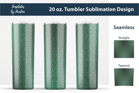 Seamless Glitter Ombre Dark Green Tumbler Wrap Sublimation Templates by Pauline 
