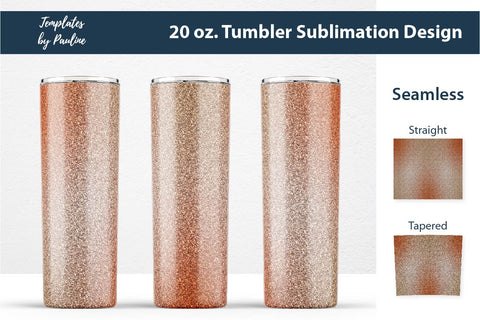 Seamless Glitter Orange Beige Tumbler Wrap Sublimation Templates by Pauline 