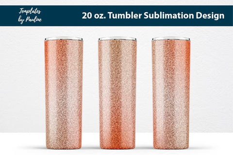 Seamless Glitter Orange Beige Tumbler Wrap Sublimation Templates by Pauline 