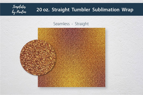 Seamless Glitter Yellow Orange Tumbler Wrap Sublimation Templates by Pauline 