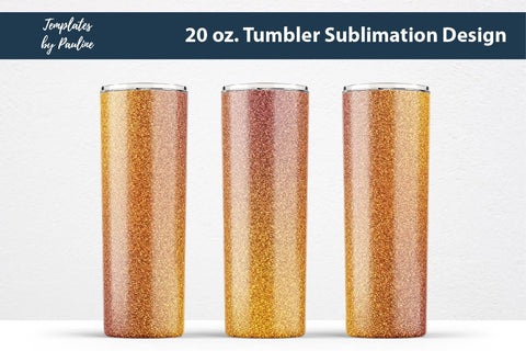 Seamless Glitter Yellow Orange Tumbler Wrap Sublimation Templates by Pauline 