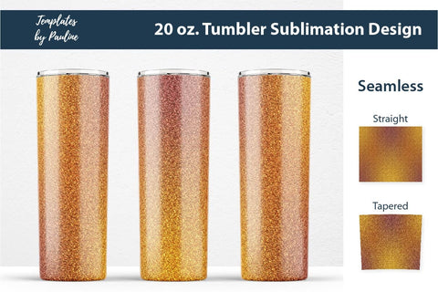 Seamless Glitter Yellow Orange Tumbler Wrap Sublimation Templates by Pauline 