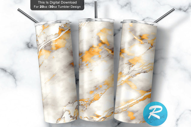 Seamless Gold Marble Abstract 20 oz / 30 oz Tumbler PNG Sublimation Regulrcrative 