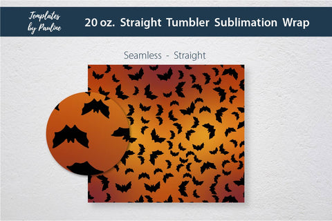 Seamless Halloween Bat Tumbler Wrap Sublimation Templates by Pauline 