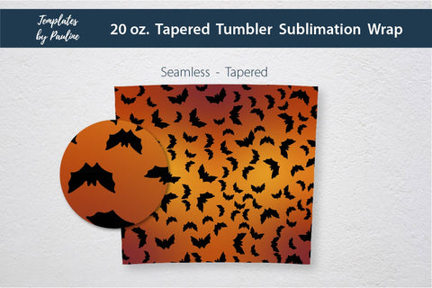 Seamless Halloween Bat Tumbler Wrap Sublimation Templates by Pauline 