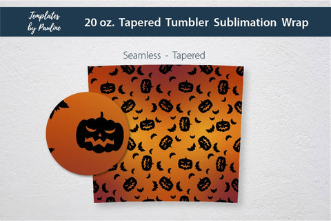 Seamless Halloween Pumpkin Tumbler Wrap Sublimation Templates by Pauline 