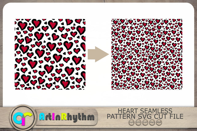 Seamless Heart Pattern Svg, Pattern Svg, Heart Svg SVG Artinrhythm shop 