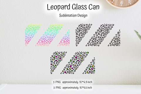 Seamless Leopard Glass Can Sublimation Designs. Animal Print Sublimation Kseniia designer 