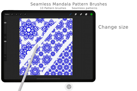 Seamless mandala pattern Procreate brushes Digital Pattern Artisan Craft SVG 