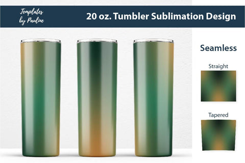 Seamless Ombre Beige Green Tumbler Wrap Sublimation Templates by Pauline 