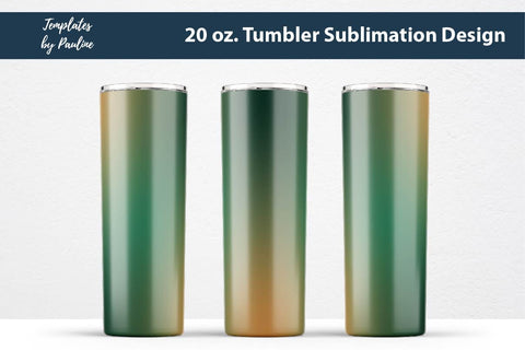 Seamless Ombre Beige Green Tumbler Wrap Sublimation Templates by Pauline 