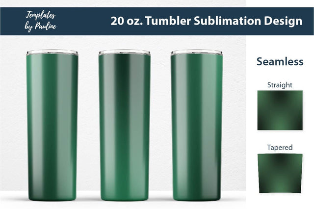 Seamless Ombre Dark Green Tumbler Wrap Sublimation Templates by Pauline 