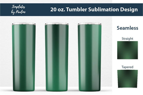 Seamless Ombre Dark Green Tumbler Wrap Sublimation Templates by Pauline 