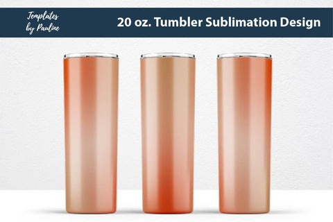 Seamless Ombre Orange Beige Tumbler Wrap Sublimation Templates by Pauline 