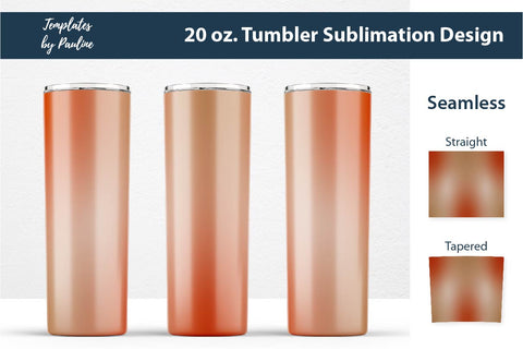 Seamless Ombre Orange Beige Tumbler Wrap Sublimation Templates by Pauline 