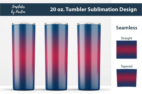 Seamless Patriotic Navy Red Ombre Sublimation Tumbler Wrap Sublimation Templates by Pauline 