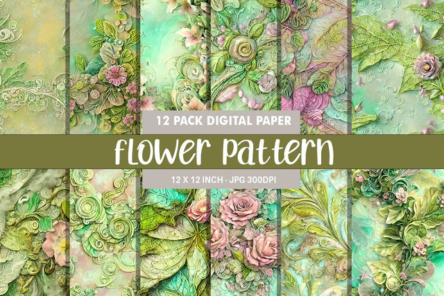 Seamless pattern flower plant illustration Digital Pattern artnoy 