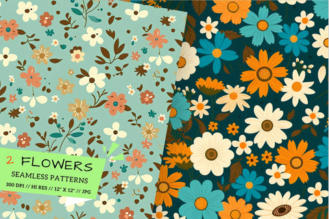 seamless pattern with flowers Digital Pattern FloridPrintables 