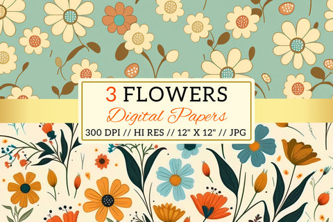 seamless pattern with flowers Digital Pattern FloridPrintables 