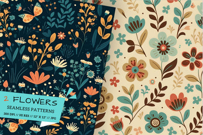 seamless pattern with flowers, seamless floral pattern Digital Pattern FloridPrintables 