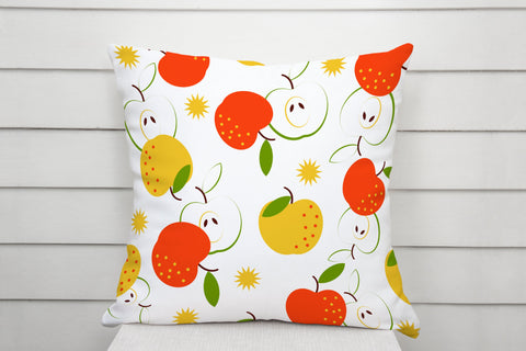 Seamless pattern with fruit red and yellow apples Digital Pattern Svetana Studio 