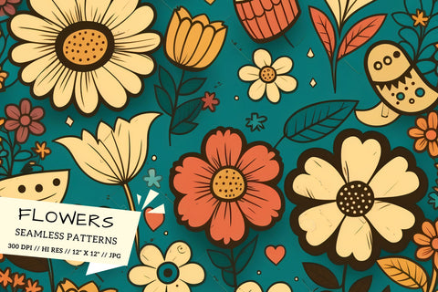 seamless pattern with leaves Digital Pattern FloridPrintables 