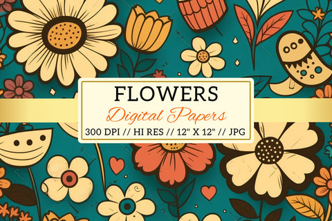 seamless pattern with leaves Digital Pattern FloridPrintables 