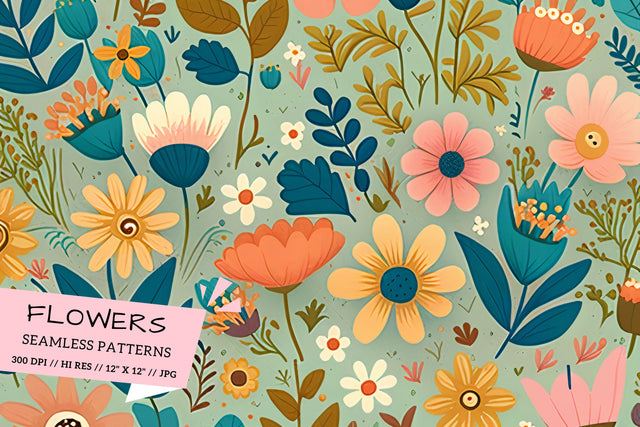 seamless pattern with leaves Digital Pattern FloridPrintables 