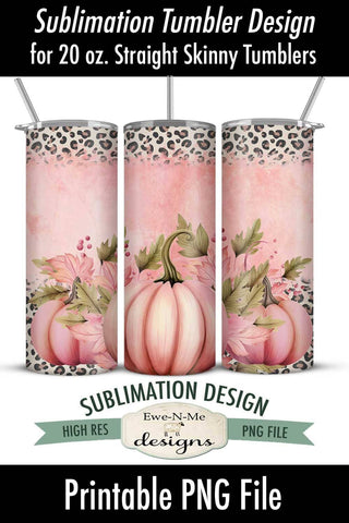 Seamless Pink Pumpkin Halloween Sublimation Tumbler Design 20 oz. Sublimation Ewe-N-Me Designs 