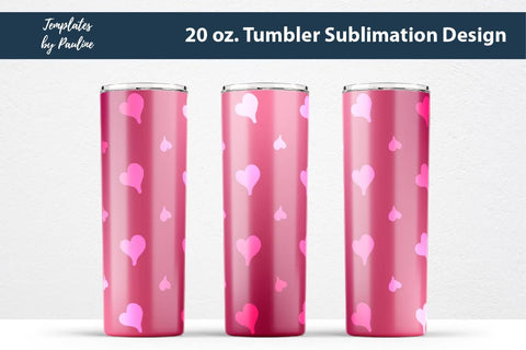 Seamless Red Heart Ombre Sublimation Tumbler Wrap Sublimation Templates by Pauline 