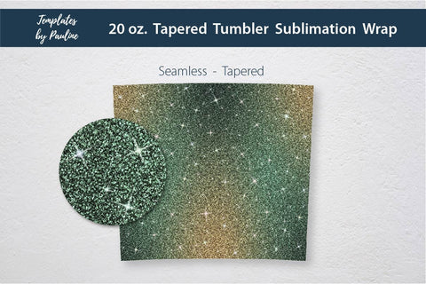 Seamless Sparkle Glitter Beige Green Tumbler Wrap Sublimation Templates by Pauline 