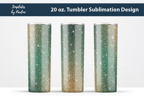 Seamless Sparkle Glitter Beige Green Tumbler Wrap Sublimation Templates by Pauline 
