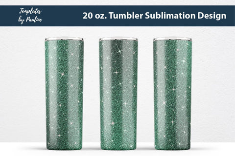 Seamless Sparkle Glitter Ombre Dark Green Tumbler Wrap Sublimation Templates by Pauline 