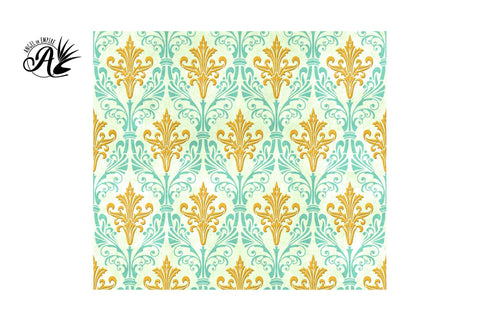 Seamless Summer Baroque 20oz Skinny Tumblers Sublimation Wraps Sublimation Angel on Empire 