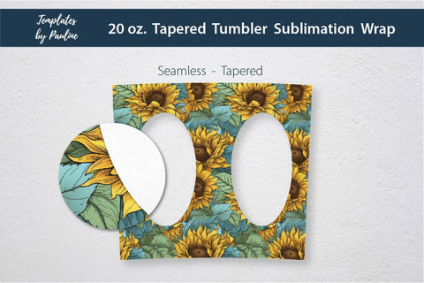 Seamless Sunflower Sublimation Photo Tumbler Wrap Sublimation Templates by Pauline 