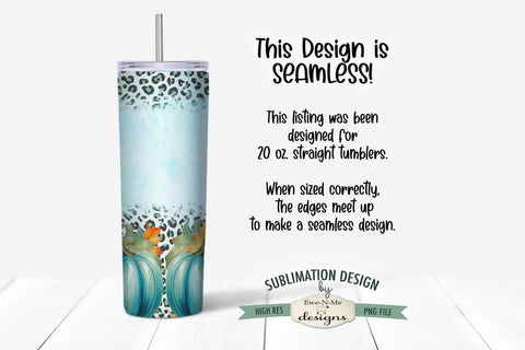 Seamless Teal Pumpkin Halloween Sublimation Tumbler Design 20 oz. Sublimation Ewe-N-Me Designs 