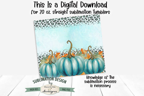 Seamless Teal Pumpkin Halloween Sublimation Tumbler Design 20 oz. Sublimation Ewe-N-Me Designs 