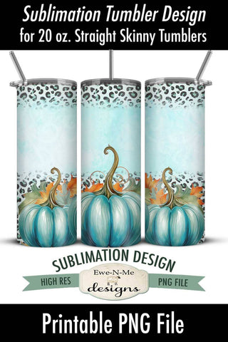Seamless Teal Pumpkin Halloween Sublimation Tumbler Design 20 oz. Sublimation Ewe-N-Me Designs 