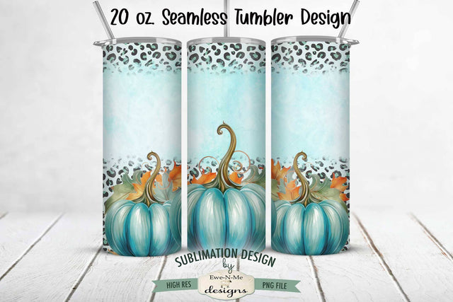Seamless Teal Pumpkin Halloween Sublimation Tumbler Design 20 oz. Sublimation Ewe-N-Me Designs 
