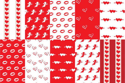 Seamless Valentine's Day Digital Paper Digital Pattern TheCrafterDepot 