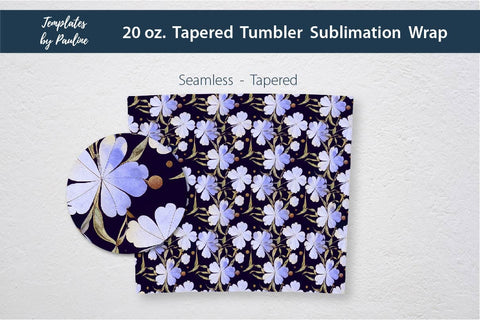 Seamless Watercolor Blue Clover Sublimation Tumbler Wrap Sublimation Templates by Pauline 