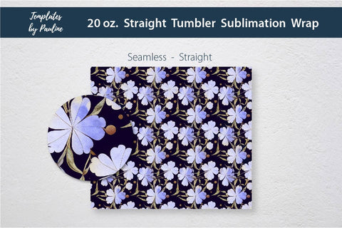 Seamless Watercolor Blue Clover Sublimation Tumbler Wrap Sublimation Templates by Pauline 