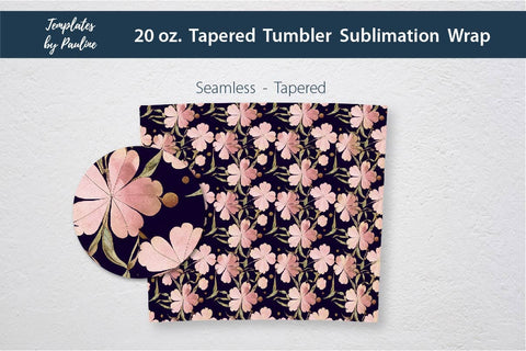 Seamless Watercolor Pink Clover Sublimation Tumbler Wrap Sublimation Templates by Pauline 