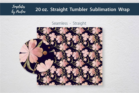Seamless Watercolor Pink Clover Sublimation Tumbler Wrap Sublimation Templates by Pauline 