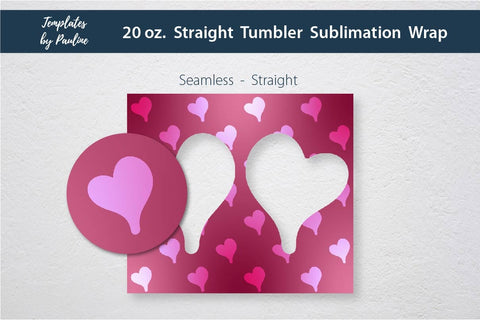 Seamless Wedding Heart Sublimation Photo Tumbler Wrap Sublimation Templates by Pauline 