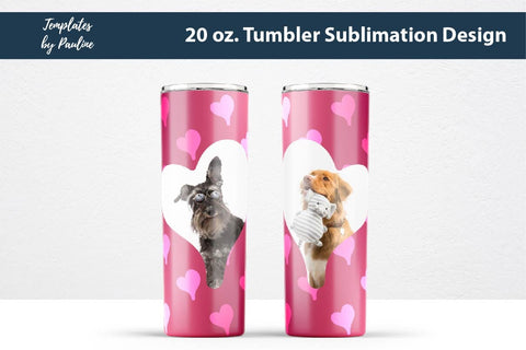 Seamless Wedding Heart Sublimation Photo Tumbler Wrap Sublimation Templates by Pauline 