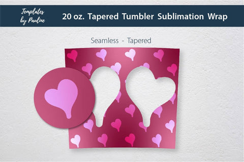 Seamless Wedding Heart Sublimation Photo Tumbler Wrap Sublimation Templates by Pauline 