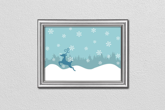 Seamless Winter Snow Scene with Deer SVG Risa Rocks It 
