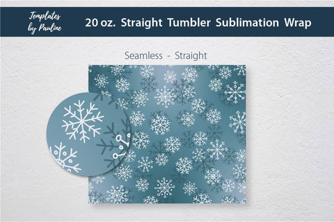 Seamless Winter Snowflake Tumbler Wrap Sublimation Templates by Pauline 